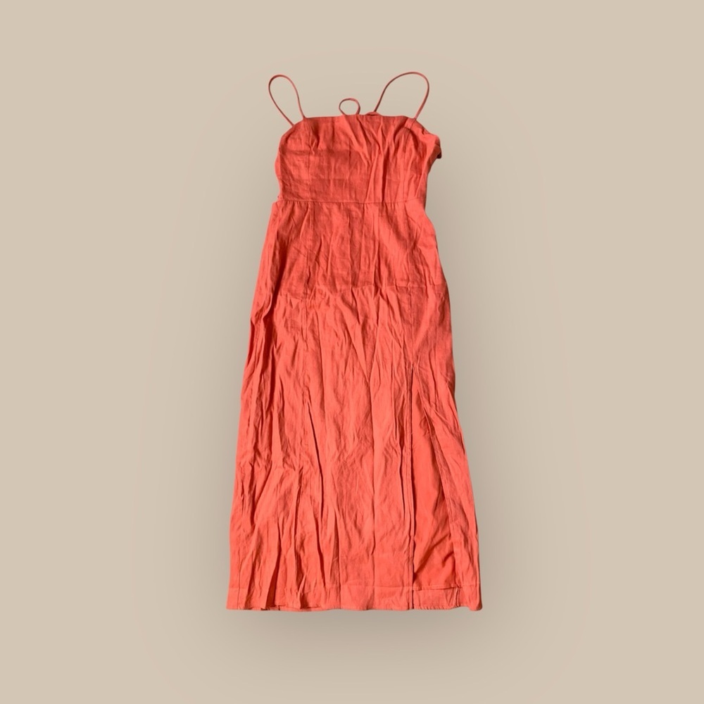 Astr orange Spaghetti Strap Midi Dress